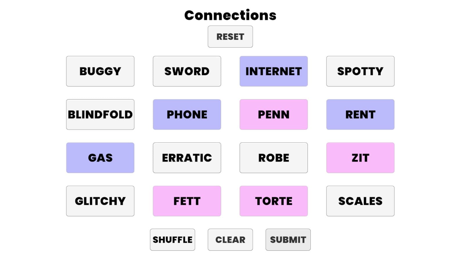 Connections Game Remake